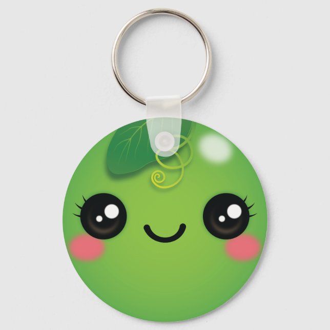 Kawaii Pea Schlüsselanhänger (Vorderseite)