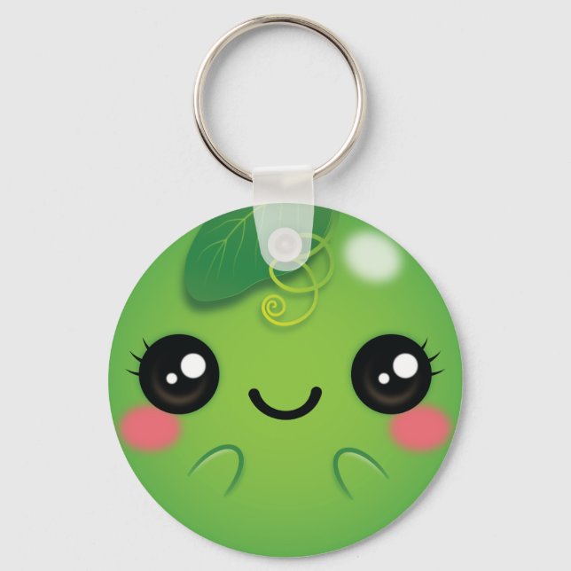 Kawaii Pea Schlüsselanhänger (Vorderseite)