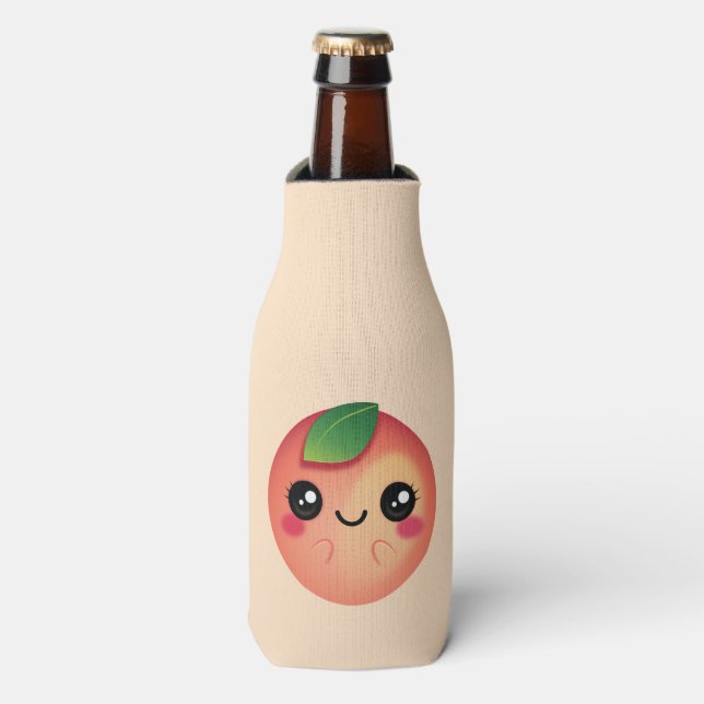 Kawaii Peach Flaschenkühler (Flaschenvorderseite)
