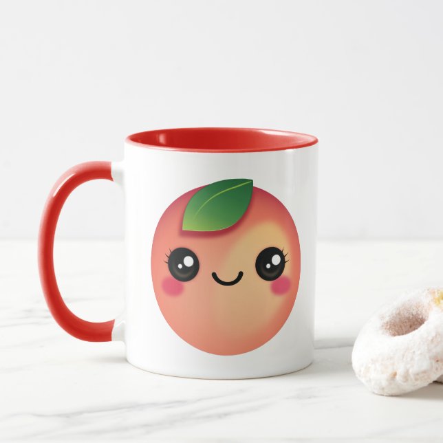 Kawaii Peach Mug (Avec donut)