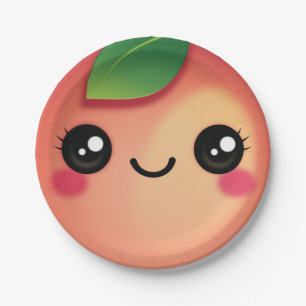 Kawaii Peach Paper Plate Pappteller