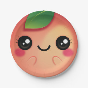 Kawaii Peach Pappteller