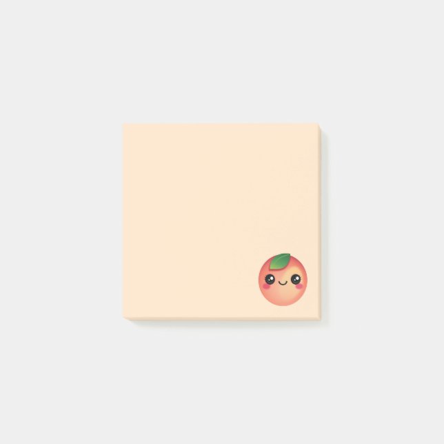 Kawaii Peach Post-it Notes Klebezettel (Vorderseite)