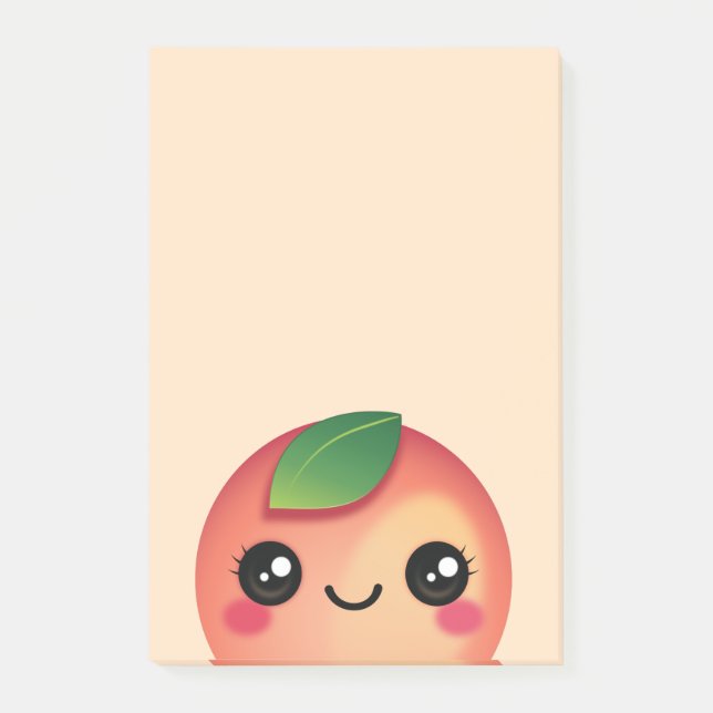 Kawaii Peach Post-it Notes Klebezettel (Vorderseite)