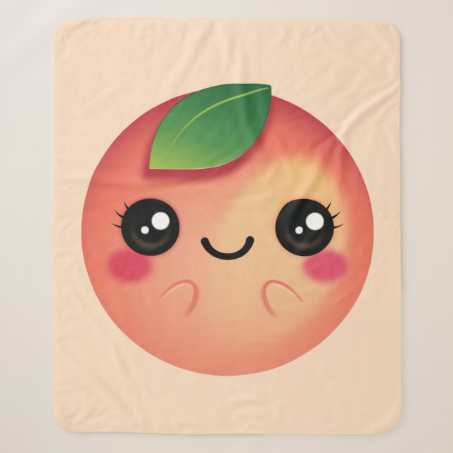 Kawaii Peach Sherpadecke (Vorderseite)