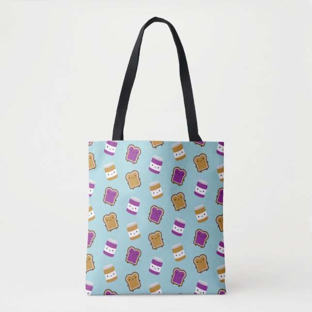 Kawaii Peanut Butter & Jelly Sandwich Couple Tasche (Vorderseite)