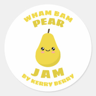Kawaii Pear Jam Runder Aufkleber