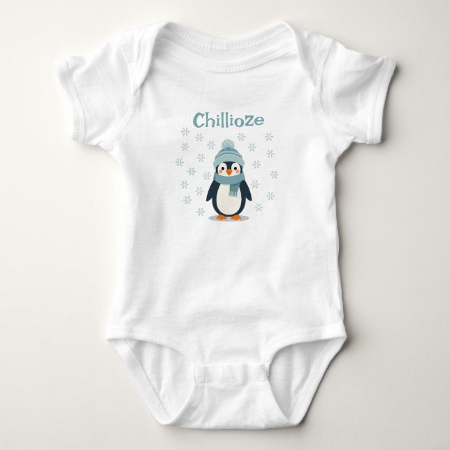 Kawaii Penguin Baby Bodysuit - Niedliches WinterOu Baby Strampler (Vorderseite)