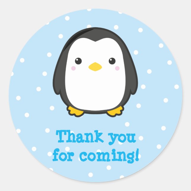 Kawaii Penguin Runder Aufkleber (Vorderseite)