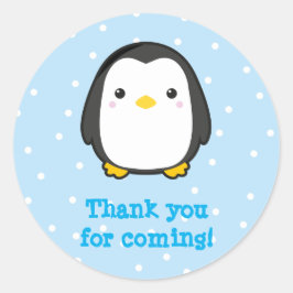 Kawaii Penguin Runder Aufkleber