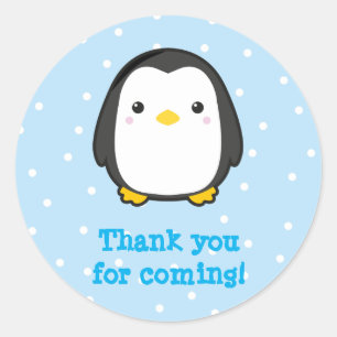 Kawaii Penguin Runder Aufkleber