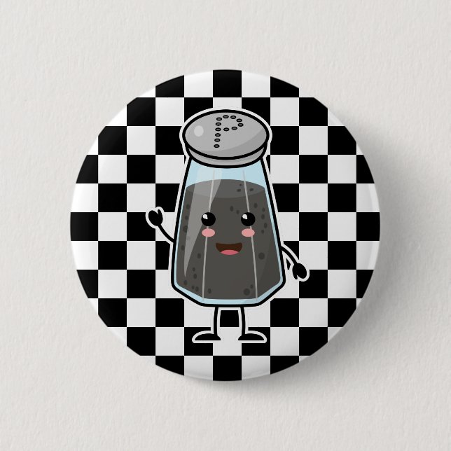 Kawaii Pepper Shaker: Die besten Freunde für immer Button (Vorderseite)