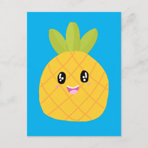 Kawaii Pineaple Niedlich tropisch Postkarte