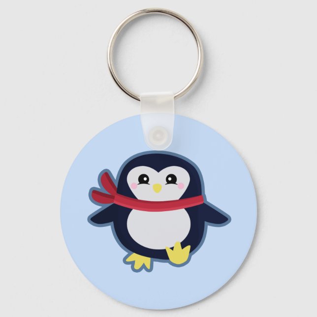 Kawaii-Pinguin Schlüsselanhänger (Vorderseite)
