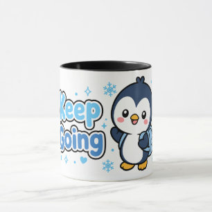 Kawaii-Pinguin-Tasse 'Weiter geht's' Tasse