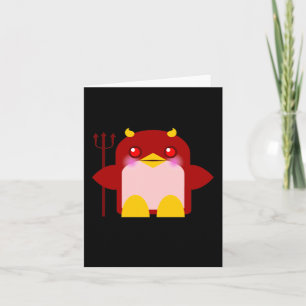 Kawaii Pinguin Teufel Halloween Karte