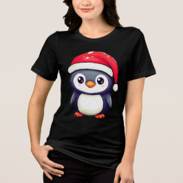Kawaii Pinguin Tragen eine gemütliche Weihnachtsma Tri-Blend Shirt