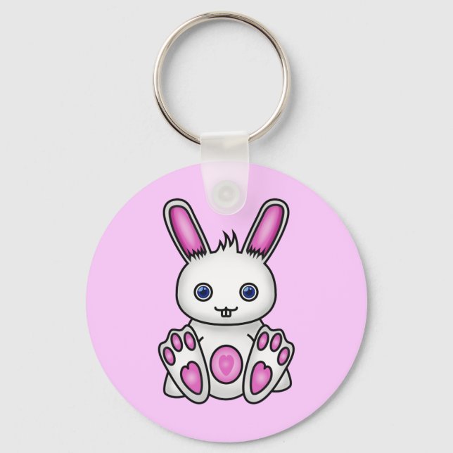 Kawaii Pink Bunny Schlüsselanhänger (Vorderseite)