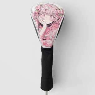 Kawaii Pink Cafe Anime Girl Golf Headcover