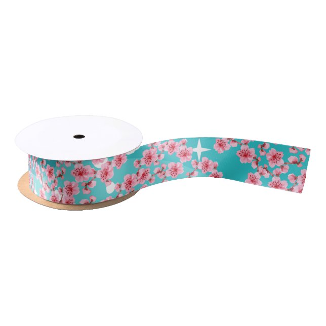 kawaii pink cherry blossoms satinband (Spule)