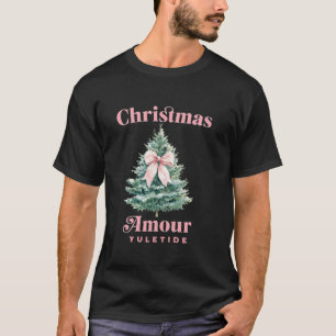 Kawaii Pink Coquette Weihnachtsbaum und Bow Amore T-Shirt