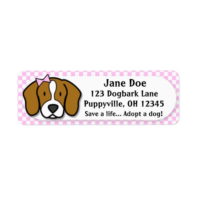 Kawaii Pink Gingham Beagle (Vorne)