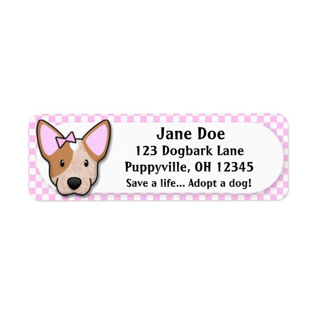 Kawaii Pink Gingham Red Heeler (Vorne)
