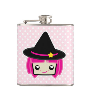 Kawaii Pink Haarblatte Hexenflasche Flachmann