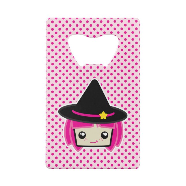 Kawaii Pink Haaresbreite Kreditkartenflaschenöffner (Rückseite)