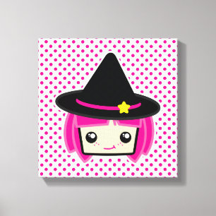 Kawaii Pink Haareszunge Zwergkanvas Leinwanddruck