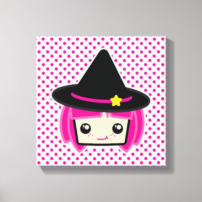 Kawaii Pink Haareszunge Zwergkanvas Leinwanddruck (Vorderseite)