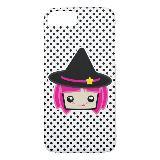 Kawaii Pink Haired Hexe iPhone Case (Rückseite)