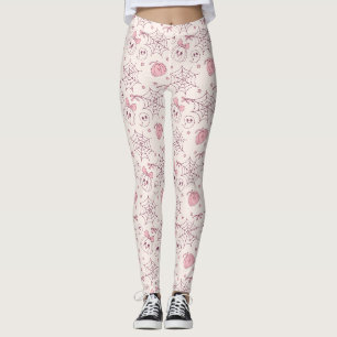 Kawaii Pink Halloween Ghosts & Pumpkin (2) Leggings