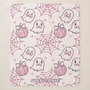 Kawaii Pink Halloween Ghosts & Pumpkin Sherpadecke
