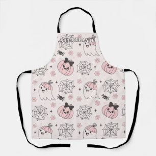 Kawaii Pink Halloween Muster mit Ghost, Pumpkin Schürze