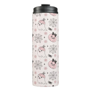 Kawaii Pink Halloween Muster mit Ghost, Pumpkin Thermosbecher
