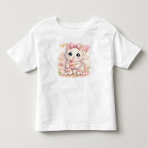 – Kawaii Pink Katze Grafik T-Shirt für Mädchen und