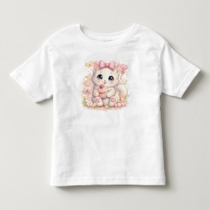 – Kawaii Pink Katze Grafik T-Shirt für Mädchen und