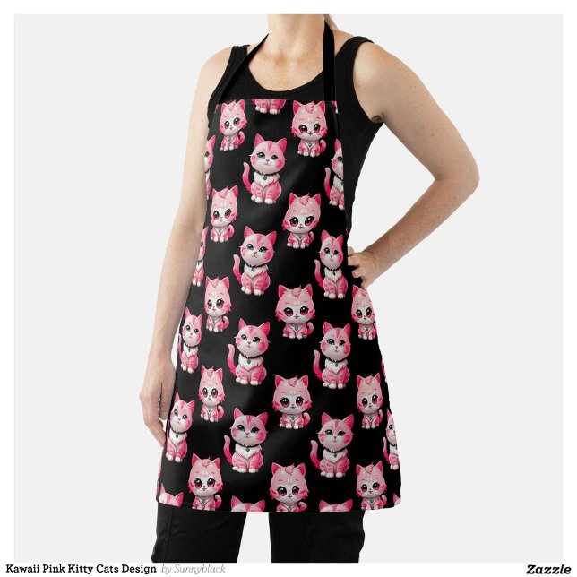 Kawaii Pink Kitty Cats Design Schürze (Von Creator hochgeladen)