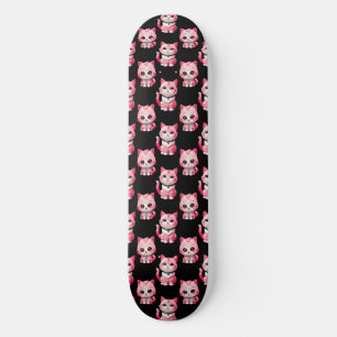 Kawaii Pink Kitty Cats Design Skateboard