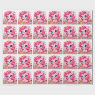 Kawaii Pink Pony Chibi Kunst Geschenkpapier
