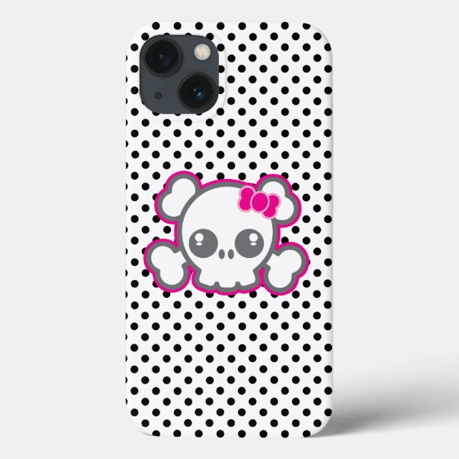 Kawaii Pink Ribbon Skull iPad Fall Case-Mate iPhone Hülle (Rückseite)