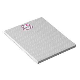 Kawaii Pink Ribbon Skull Notepad Notizblock