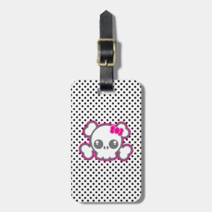 Kawaii Pink Ribbon Skull Travel Gepäckanhänger