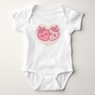 Kawaii Pink Valentines Erdbeeren Baby Strampler