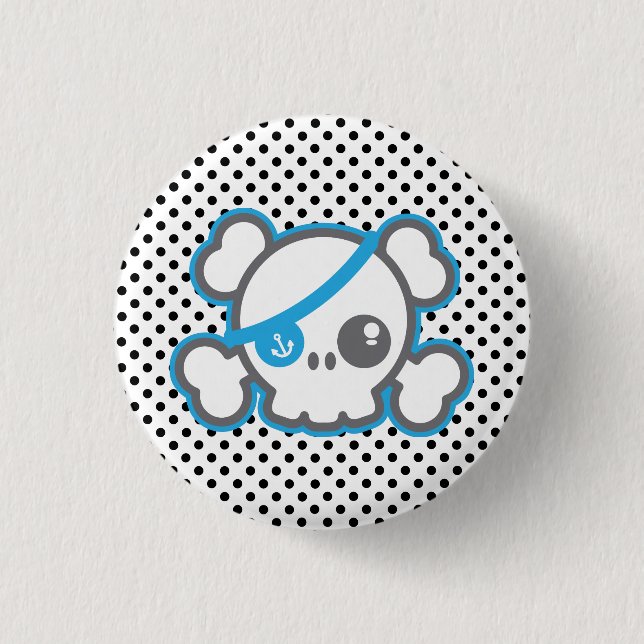 Kawaii Pirate Skull Button (Vorderseite)