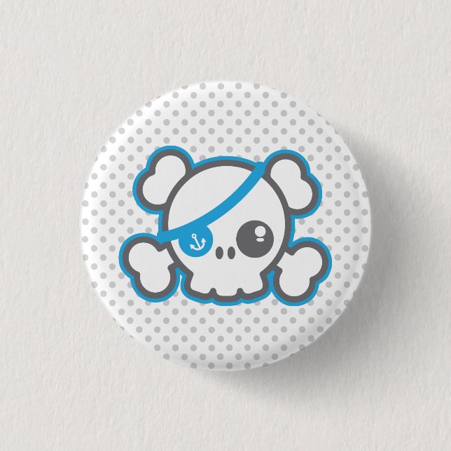 Kawaii Pirate Skull Button (Vorderseite)