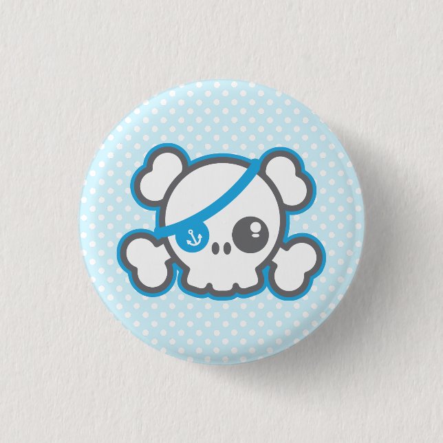 Kawaii Pirate Skull Button (Vorderseite)