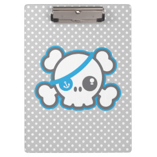 Kawaii Pirate Skull Clip Board Klemmbrett
