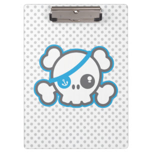 Kawaii Pirate Skull Clip Board Klemmbrett